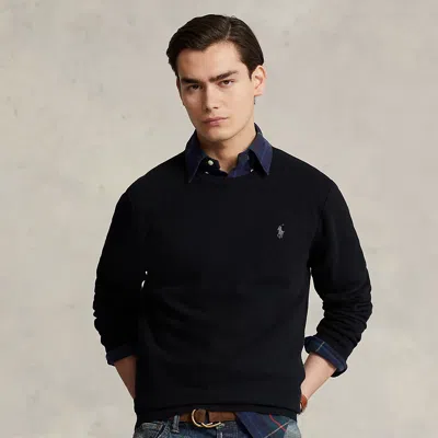 Polo Ralph Lauren Textured Cotton Crewneck Sweater In Polo Black
