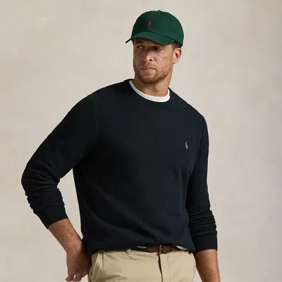 Polo Ralph Lauren Mesh-knit Cotton Crewneck Sweater In Polo Black/tonal Pp