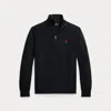 Polo Ralph Lauren Mesh-knit Cotton Quarter-zip Sweater Man Turtleneck Black Size Xxl Cotton