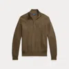 Polo Ralph Lauren Mesh-knit Cotton Quarter-zip Sweater In Cargo Olive Heather