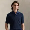 Polo Ralph Lauren Mesh-knit Linen Short-sleeve Sweater In Blue