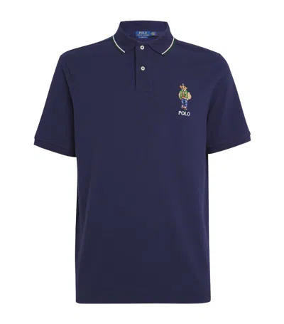 Polo Ralph Lauren Mesh Polo Bear Polo Shirt In Navy