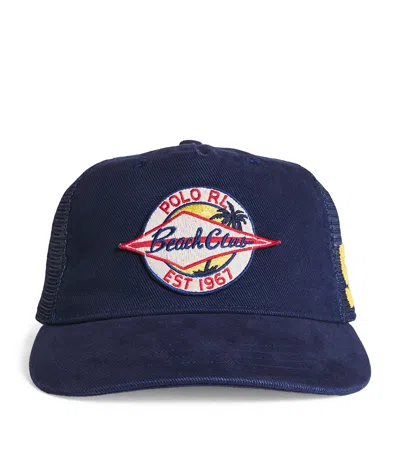 Polo Ralph Lauren Mesh Surf Club Trucker Hat In Blue