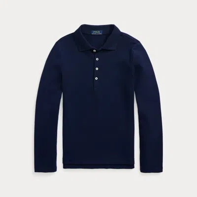 POLO RALPH LAUREN RALPH LAUREN MESH UNIFORM LONG-SLEEVE POLO SHIRT