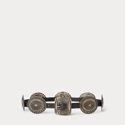 Polo Ralph Lauren Metal-accent Leather Belt In Red