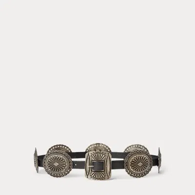 Polo Ralph Lauren Metal-accent Leather Belt In Black
