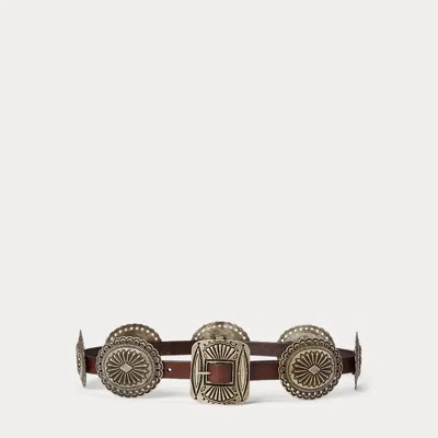 Polo Ralph Lauren Metal-accent Leather Belt In Gold