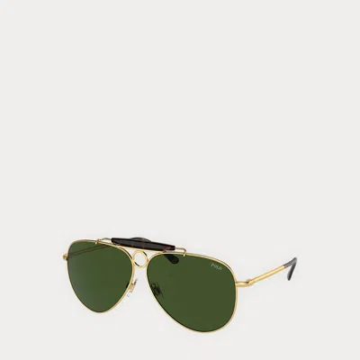 Polo Ralph Lauren Metal Pilot Sunglasses In Green