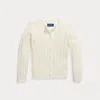 Polo Ralph Lauren Toddler And Little Girls Metallic Cable Cotton-blend Cardigan Sweater In Clubhouse Cream