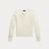 Polo Ralph Lauren Big Girls Metallic Cable Cotton-blend Cardigan Sweater In Clubhouse Cream