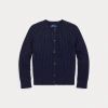 Polo Ralph Lauren Toddler And Little Girls Metallic Cable Cotton-blend Cardigan Sweater In Rl Navy