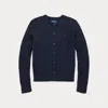 Polo Ralph Lauren Kids' Big Girls Metallic Cable Cotton-blend Cardigan Sweater In Navy