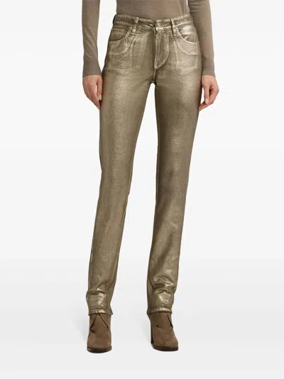Polo Ralph Lauren Foiled Cotton Skinny Jeans In White