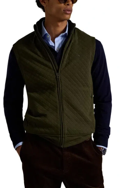 Polo Ralph Lauren Micro Quilted Cotton Zip-up Vest In Green