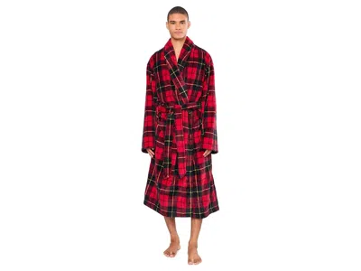 Polo Ralph Lauren Microfiber Plush Long Sleeve Shawl Collar Robe Men's Robe Wallace Plaid/polo Black Pp: Lg-xl, Fleece In Multi
