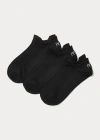 Polo Ralph Lauren Microfiber Sport Sock 3-pack In Black