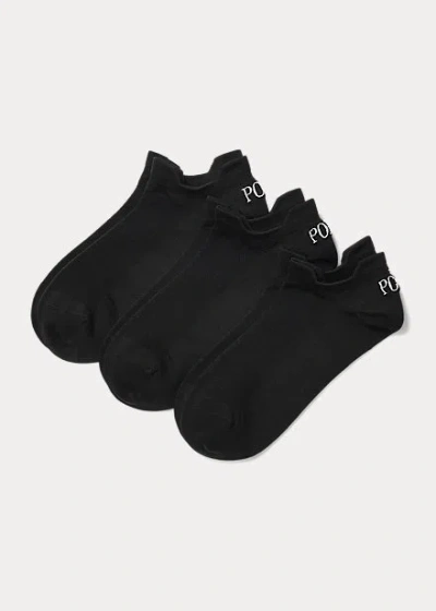 Polo Ralph Lauren Microfiber Sport Sock 3-pack In Black