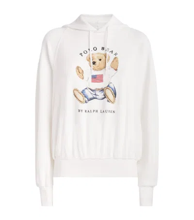 Polo Ralph Lauren Micro-towelling Sitting Polo Bear Hoodie In White