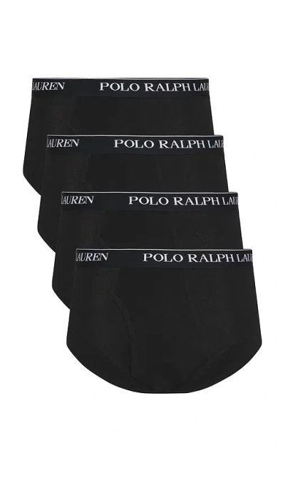 Polo Ralph Lauren Mid Rise Brief 4 Pack In Black