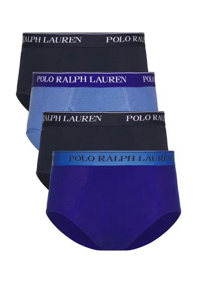 Polo Ralph Lauren Mid Rise Brief 4 Pack In Resort Blue  Rugby Royal  & 2 Cruise Nav