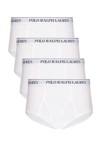 Polo Ralph Lauren Mid Rise Brief 4 Pack In White