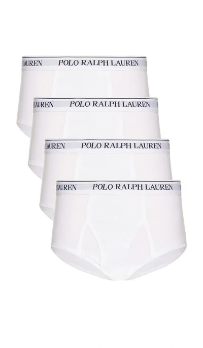 Polo Ralph Lauren Mid Rise Brief 4 Pack In White