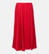 Polo Ralph Lauren Pleated Midi Skirt In Red