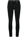 Polo Ralph Lauren Shilah Wax Coated Denim Straight-leg Jeans In Schwarz
