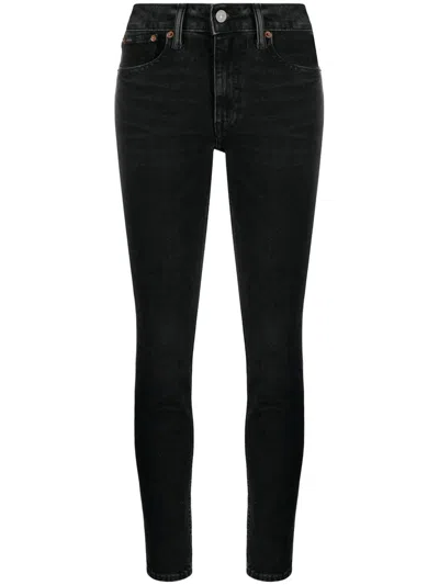 Polo Ralph Lauren Mid-rise Skinny Jeans In Black