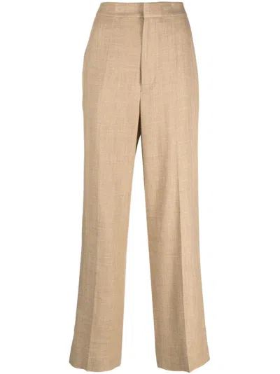 Polo Ralph Lauren Mid-rise Straight-leg Trousers In Tan