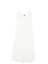 Polo Ralph Lauren Flowy White Midi Dress With V-neckline And Tiered Hem In White