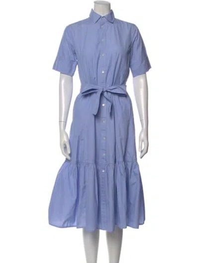 Pre-owned Polo Ralph Lauren Midi Length Dress In Blue