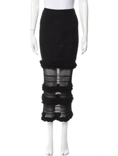 Pre-owned Polo Ralph Lauren Midi Length Skirt In Black