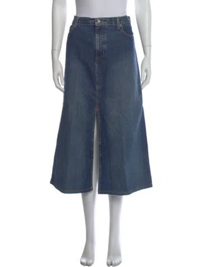Pre-owned Polo Ralph Lauren Midi Length Skirt In Blue