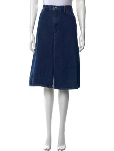 Pre-owned Polo Ralph Lauren Midi Length Skirt In Blue