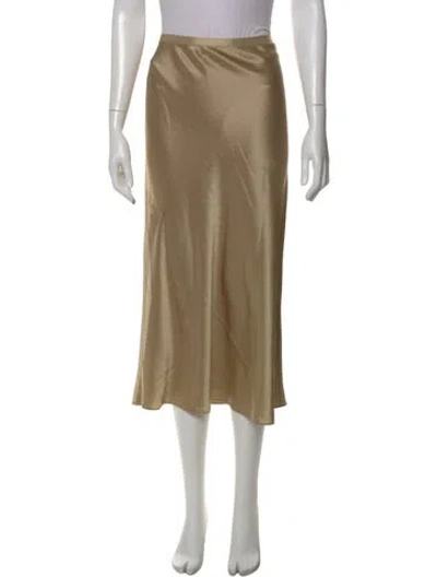 Pre-owned Polo Ralph Lauren Midi Length Skirt In Gold