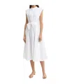 Polo Ralph Lauren Belted Cotton Sleeveless A-line Dress In White