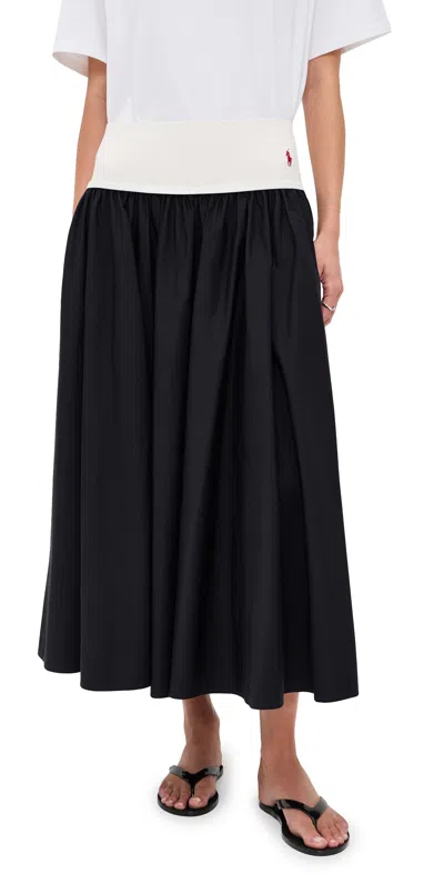 Polo Ralph Lauren Midi Skirt Atlantic In Black