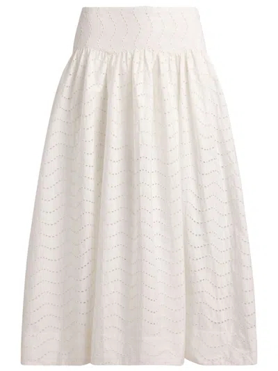Polo Ralph Lauren Midi Skirt In White