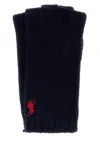 Polo Ralph Lauren Midnight Blue Wool Blend Gloves In Blue
