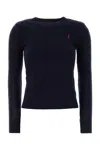 Polo Ralph Lauren Plaited Wool And Cashmere Crew-neck In Blue