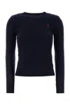 Polo Ralph Lauren Plaited Wool And Cashmere Crew-neck In Blue