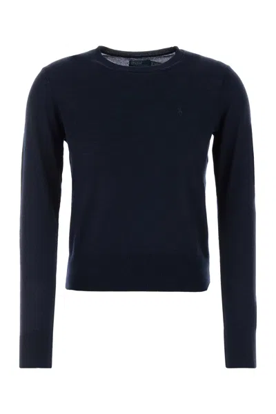 Polo Ralph Lauren Wool Sweater Crew Neck Long Sleeves In Black