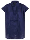 Polo Ralph Lauren Midnight Royal Linen Shirt With Classic Collar In Blue