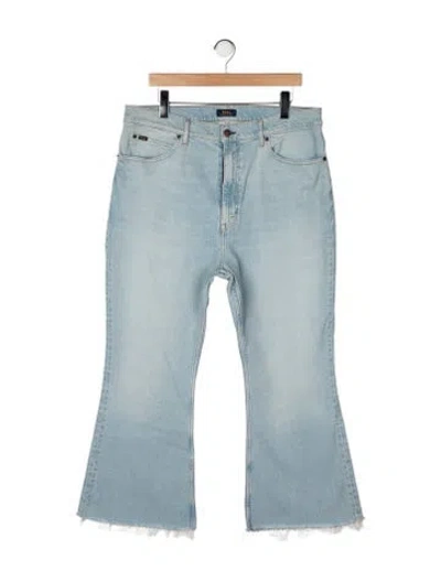 Pre-owned Polo Ralph Lauren Mid-rise Flared Jeans In Blue