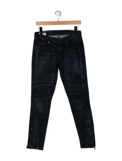 Pre-owned Polo Ralph Lauren Mid-rise Skinny Leg Jeans In Black