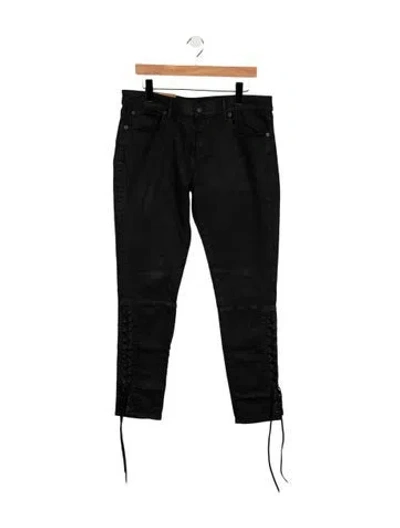 Pre-owned Polo Ralph Lauren Mid-rise Skinny Leg Jeans In Black