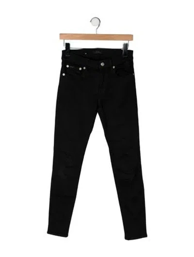 Pre-owned Polo Ralph Lauren Mid-rise Skinny Leg Jeans In Black