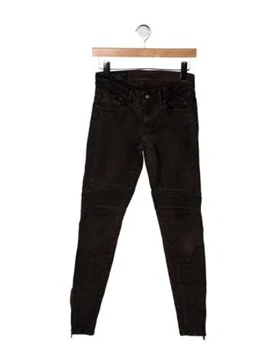 Pre-owned Polo Ralph Lauren Mid-rise Skinny Leg Jeans In Brown