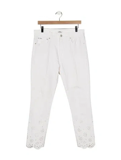 Pre-owned Polo Ralph Lauren Mid-rise Skinny Leg Jeans In White
